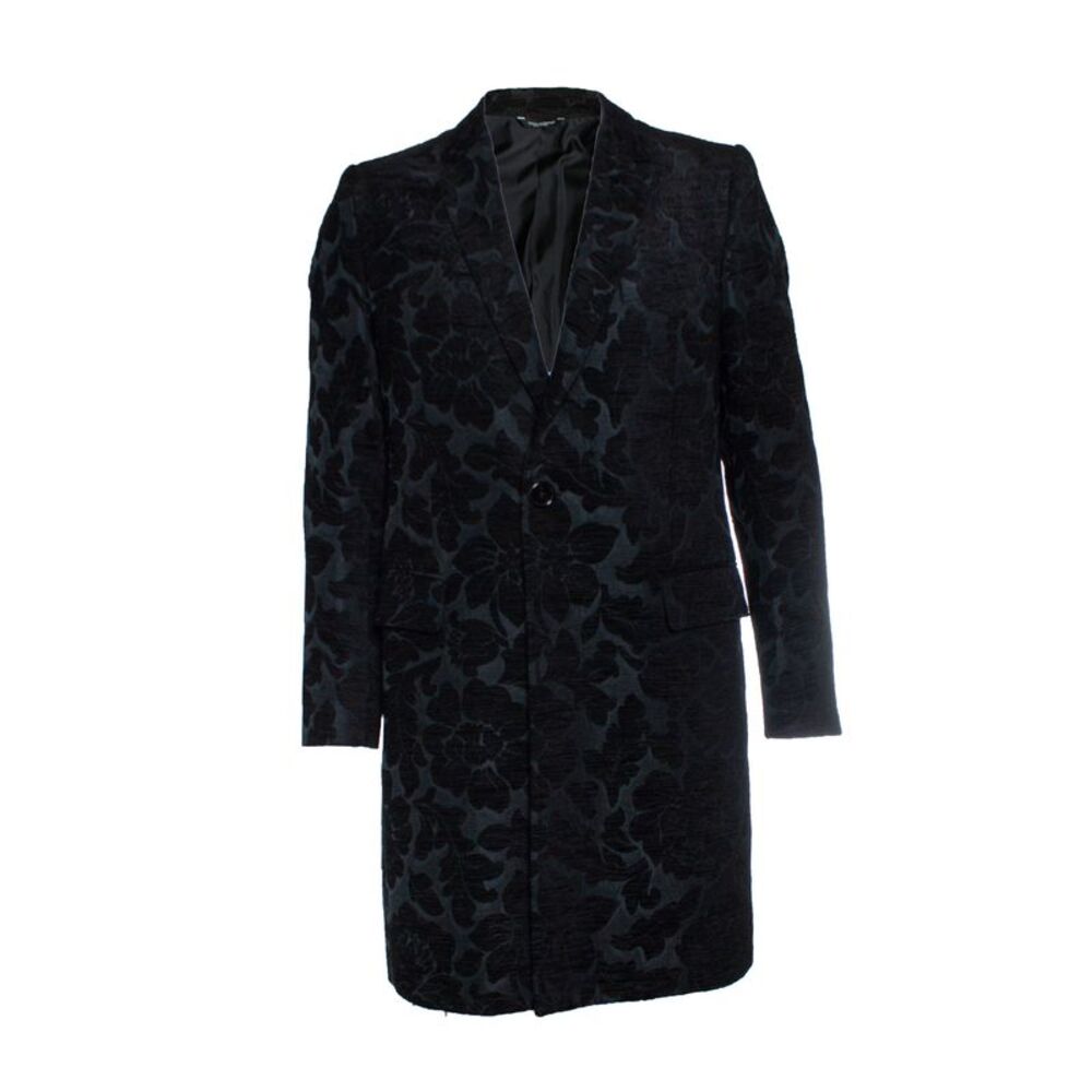 Dolce & Gabbana, Black Jacquard Woven Coat